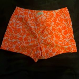 Bright Orange/Coral shorts! Size 8! Like New!